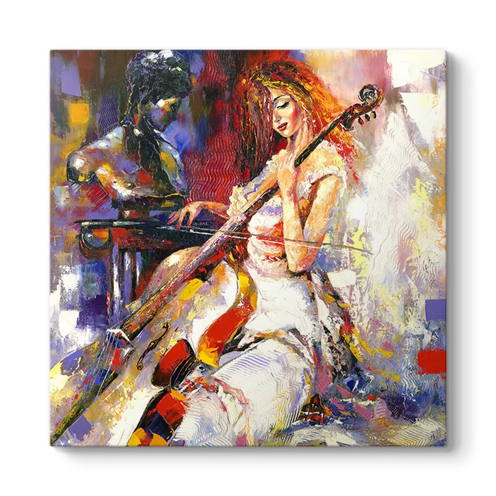 Girl Playing Violin I Tablo - Model 3